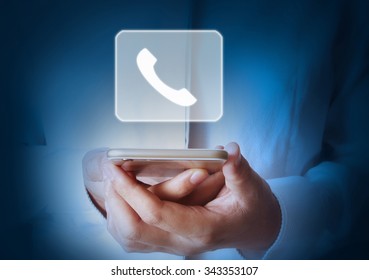 Touch screen smartphone in hand