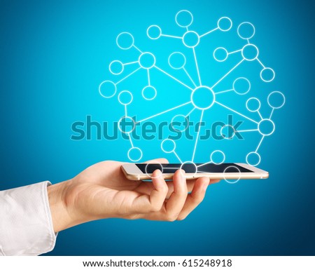Touch screen smartphone in hand