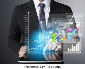 touch screen ,touch- tablet in hands 