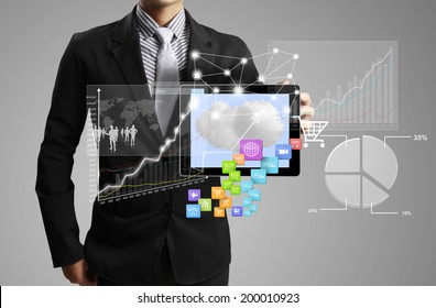 touch screen ,touch- tablet in hands 