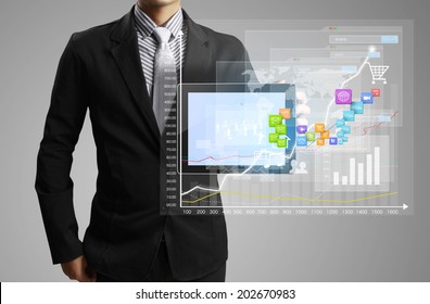 touch screen ,touch- tablet in hands 