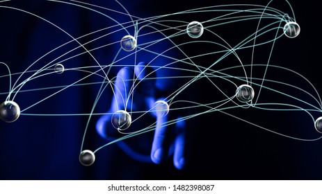 touching global network and data customer connection