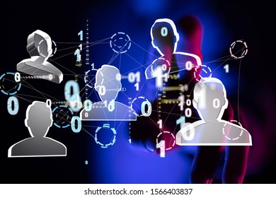 touching global network and data customer connection