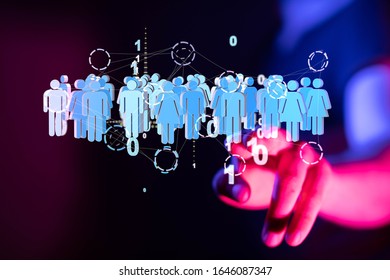 touching global network and data customer connection