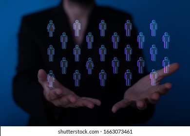 touching global network and data customer connection