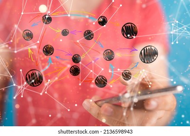 touching global network and data customer connection