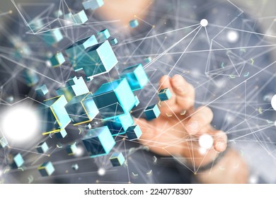 touching global network and data customer connection