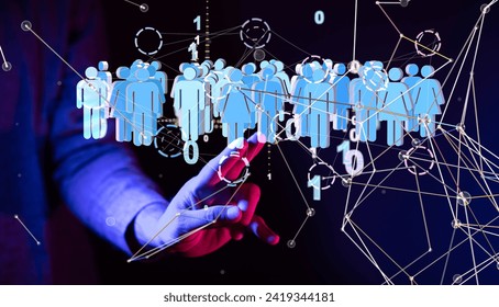 touching global network and data customer connection