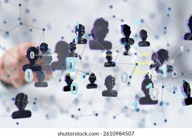 touching global network and data customer connection