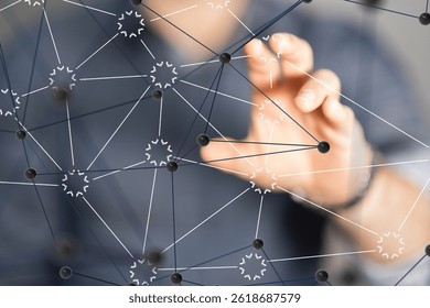 touching global network and data customer connection