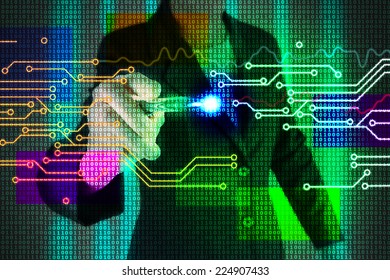 touching screen interface on circuit board 