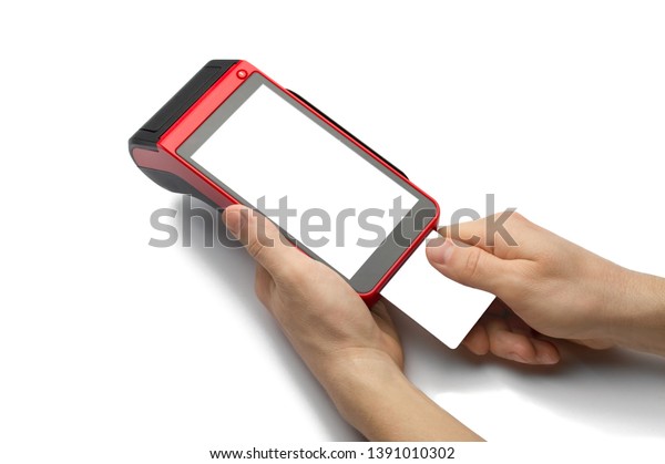 Touchscreen Payment Device Nfc Wireless Technology Stock Photo