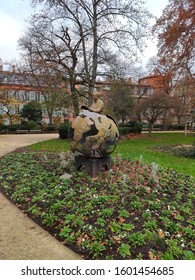 Toulouse, France; December 08 2019: Antoine De Saint-Exupéry ( The Little Prince Author) Sculpture In Royal Gardens Of Toulouse. 