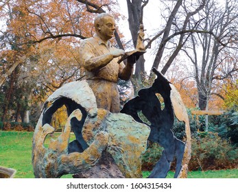 Toulouse, France; December 08 2019: Antoine De Saint-Exupéry ( The Little Prince Author) Sculpture In Royal Gardens Of Toulouse. 