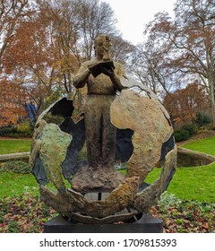 Toulouse, France; December 08 2019: Antoine De Saint-Exupéry ( The Little Prince Author) Sculpture In Royal Gardens Of Toulouse.