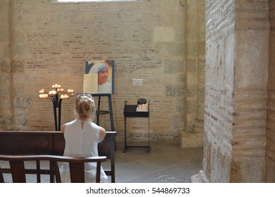 TOULOUSE, FRANCE - JULY 23, 2016:Catholic Church With Portrait Of Mother Teresa In Toulouse, France.