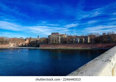 Toulouse, french tourist destination: Notre Dama de la Daurade church on Garonne river - Shutterstock ID 2246440313