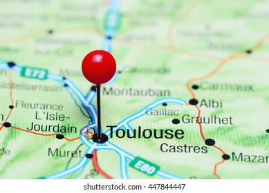 Toulouse Pinned On A Map Of France
