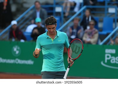 TOUR With TENNIS-ATP
Swiss Roger Federer Won The Championship And Trophy Against Uruguayan Pablo Cuevas In The Tennis Match They Played At The ATP Istanbul Open On May 3, 2015 In Istanbul.