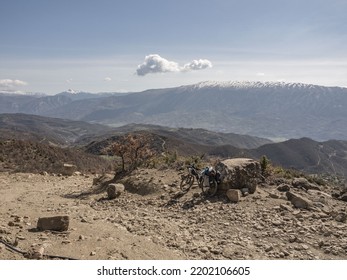 A Touring Bicycle In The Mountains Of Albania