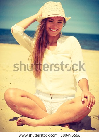 Similar – Young, slim, blonde woman on a Baltic beach