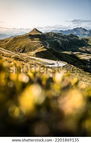 A tourist explores the area nearby the Maniva Pass, Northern Italy