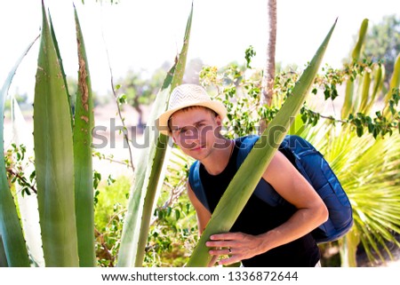 Similar – Mexican yoga teacher practicing yoga