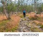 Tourist on the KUNGSLEDEN trekking trail (King