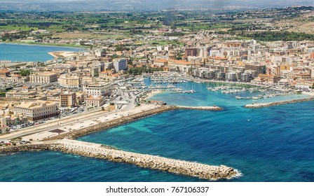 Tourist Port In Syracuse Sicily, Aerial View