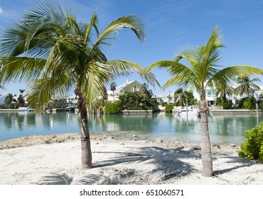 The Tourist Resorts Along Canal On New Providence Island (Bahamas).