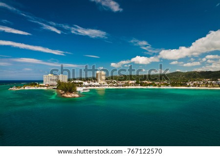 Tourist side of  Kingston, Jamaica viewed from the water