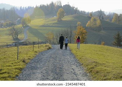 Cieńków. Tourist trail in the Silesian Beskids