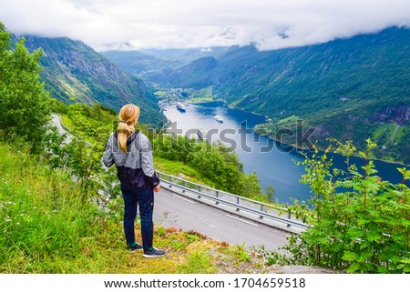 Similar – Bergstraße in Norwegen