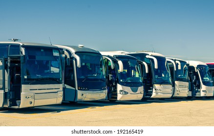 Touristic Buses In A Row