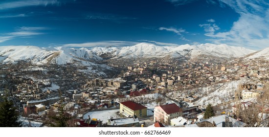 Touristic view of the historical city of Bitlis - Turkey - January 2017