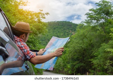 Tourists Parking, Open The Map, Check Driving Directions