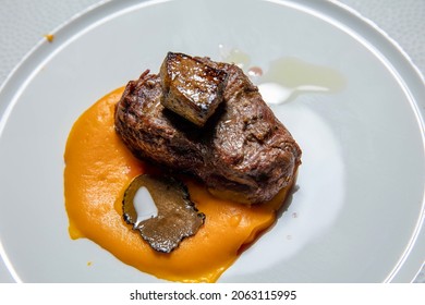 Tournedos Rossini Beef Steak And Foie Gras, Top View