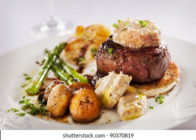 Tournedos Rossini (french steak dish with foie gras and croutons)