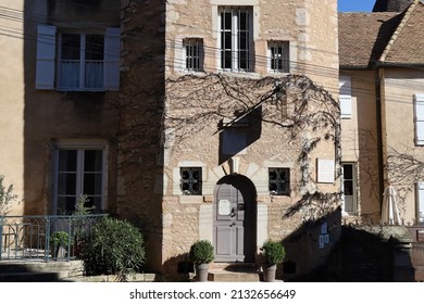 Tournus, France - 02 26 2022 : Tower And Treasurer's Lodge, Former Home Of Albert THIBAUDET, Exterior View, Town Of Tournus, Saône Et Loire Department, France