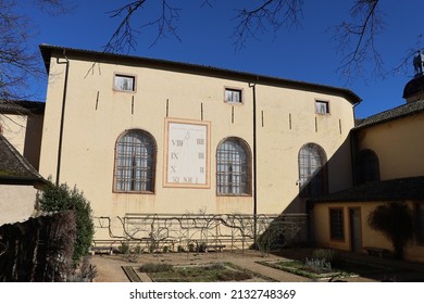 Tournus, France - 02 26 2022 : The Hotel Dieu, Former Hospital Transformed Into The Greuze Museum, View From The Outside, City Of Tournus, Department Of Saône Et Loire, France