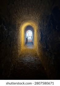 Towards the exit in a cave