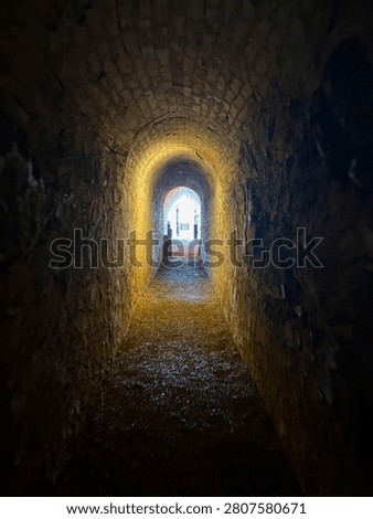 Towards the exit in a cave