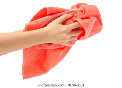 Towel Hand Wipe On White Background Isolation