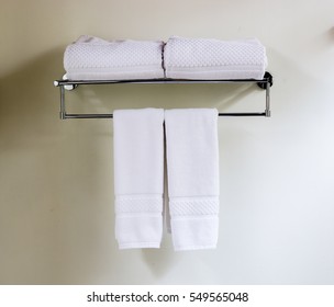 Towel On The Rack Shelf