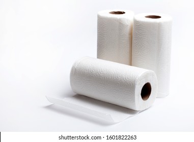 Towel Paper Over White Background