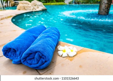 The Towel Is Placed By The Swimming Pool