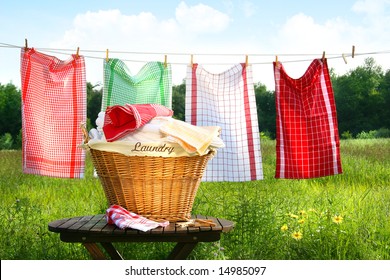 Towels drying on the clothesline - Powered by Shutterstock