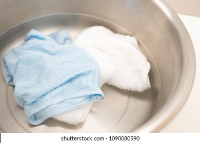 a wet towel