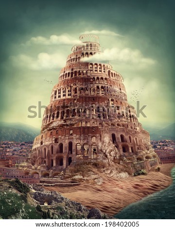 Tower of Babel as religion concept