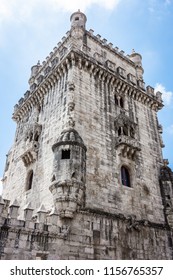 The Tower Of Belem, Build In The Manueline Style At The River Tagus In Lisbon, Portugal. 